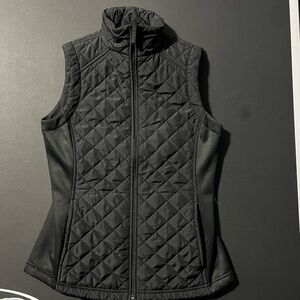 Van Heusen Black Quilted Zip Front Vest Petite XXS Lightweight Layer